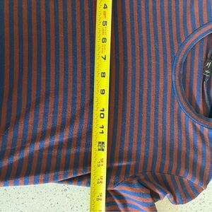 Theory Blue and Red Striped Long Sleeve Tee